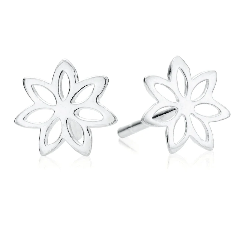 Sterling Silver Flower Stud Earrings