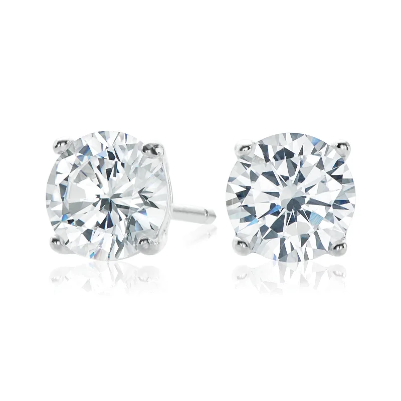 Sterling Silver 6mm Cubic Zirconia Stud Earrings