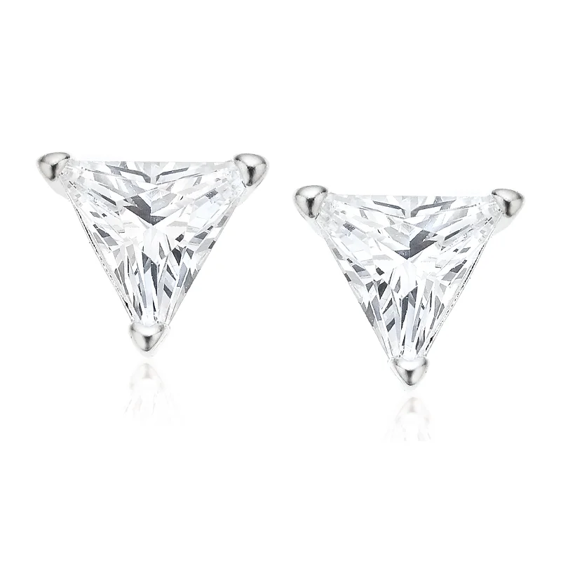 Sterling Silver 5mm Cubic Zirconia  Stud Earrings