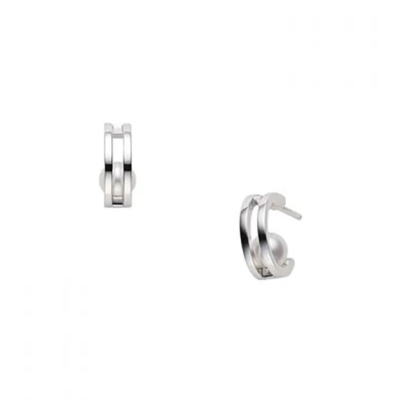 Akoya Cultured Pearl Earrings in 18K White Gold