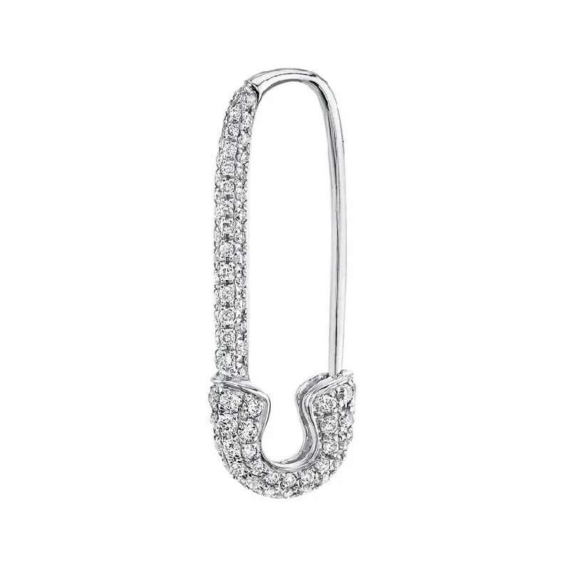 Diamond Safety Pin Earring