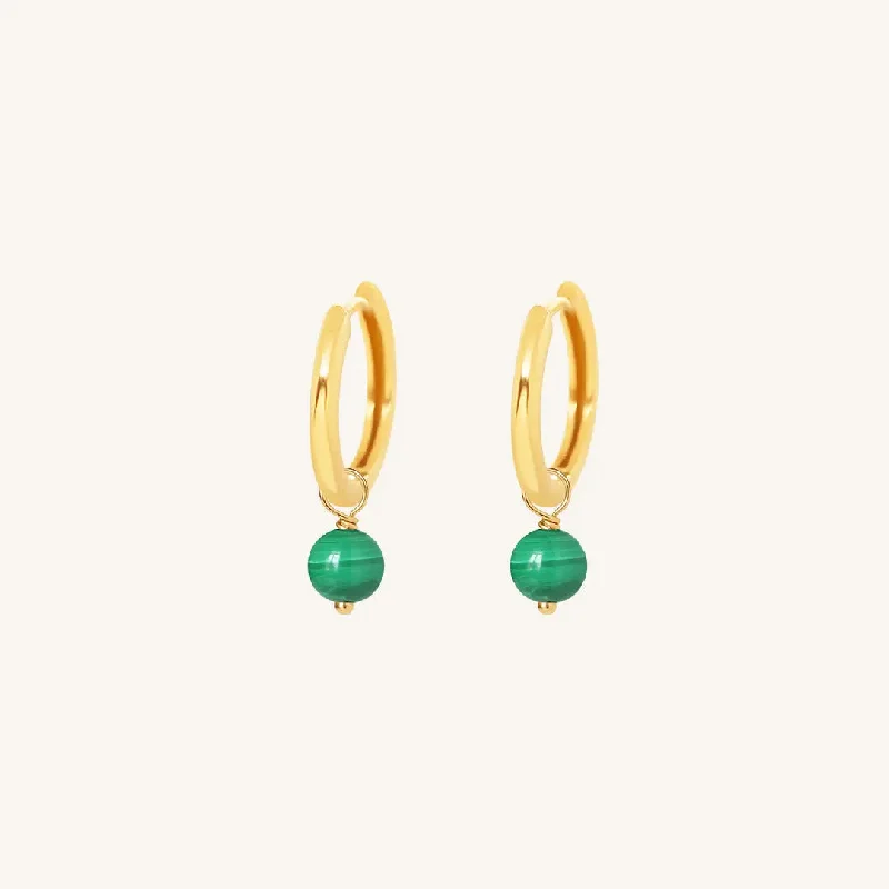 Carter Malachite Hoops - Stone of Transformation