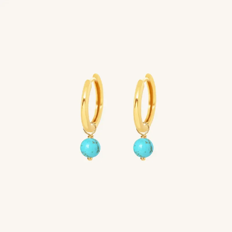 Carter Turquoise Hoops - Stone of Protection