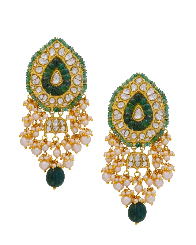 Chitra Polki Long Earrings