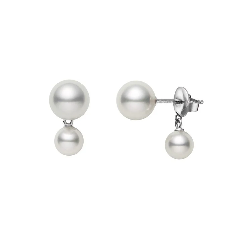 Classic Akoya Cultured Pearl Earrings in 18K White Gold