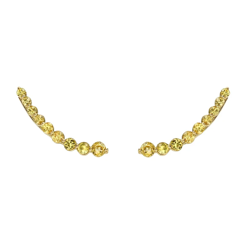 Floating Yellow Sapphire Earring