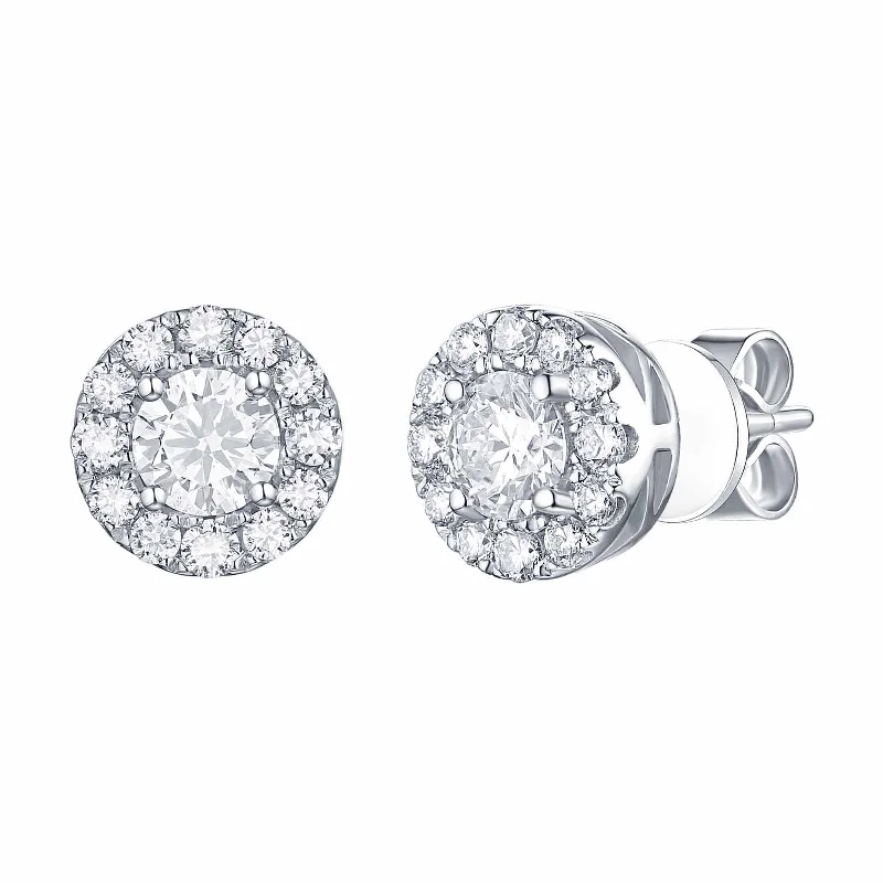 Lab Grown Diamond Halo Earrings (1 ctw)