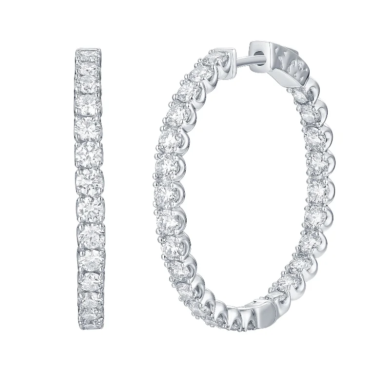 Lab Grown Diamond In and Out Diamond Hoop Earrings (3 ctw)