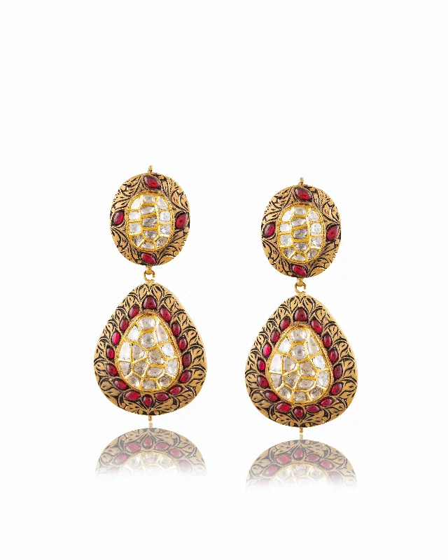 Narelle Jadau Polki Long Earrings