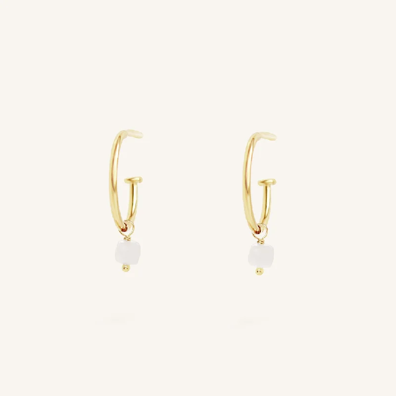 Olsen Moonstone Hoops - Stone of Hope