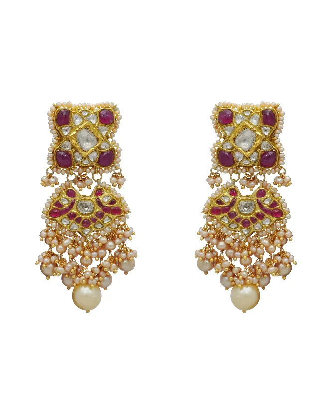 Rambha Polki Long Earrings