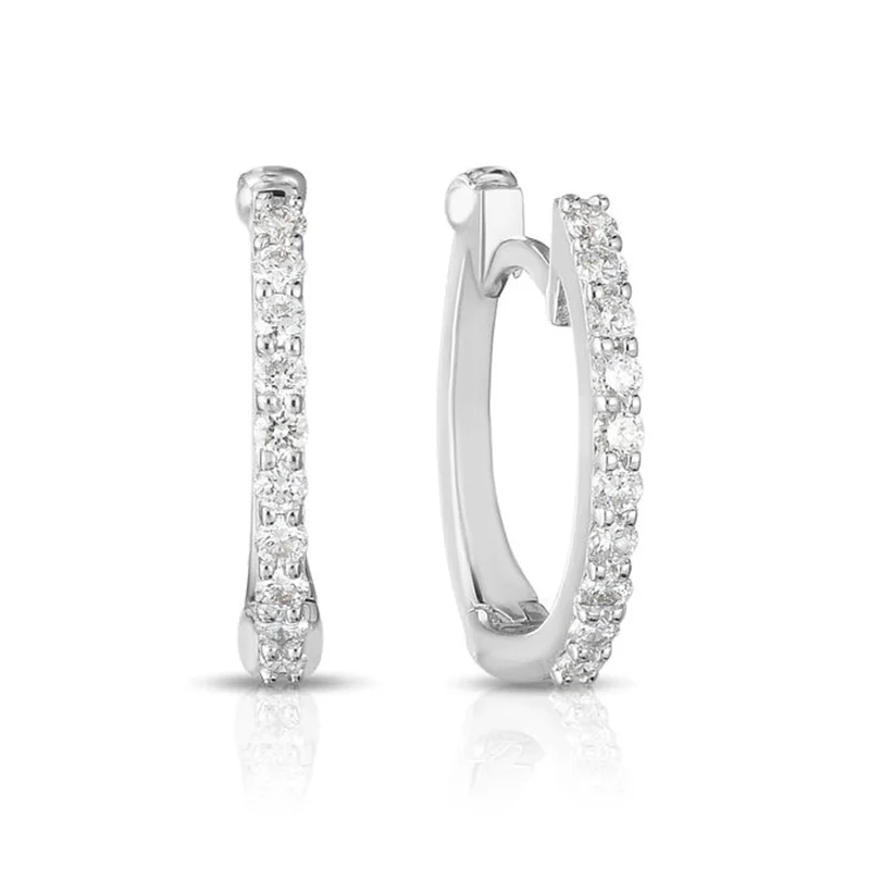 18K Gold Pave Diamond Huggy Earrings