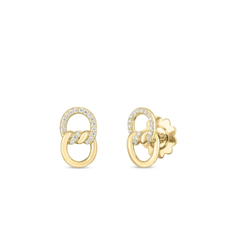 18K Yellow Gold Cialoma Diamond Knot Earrings