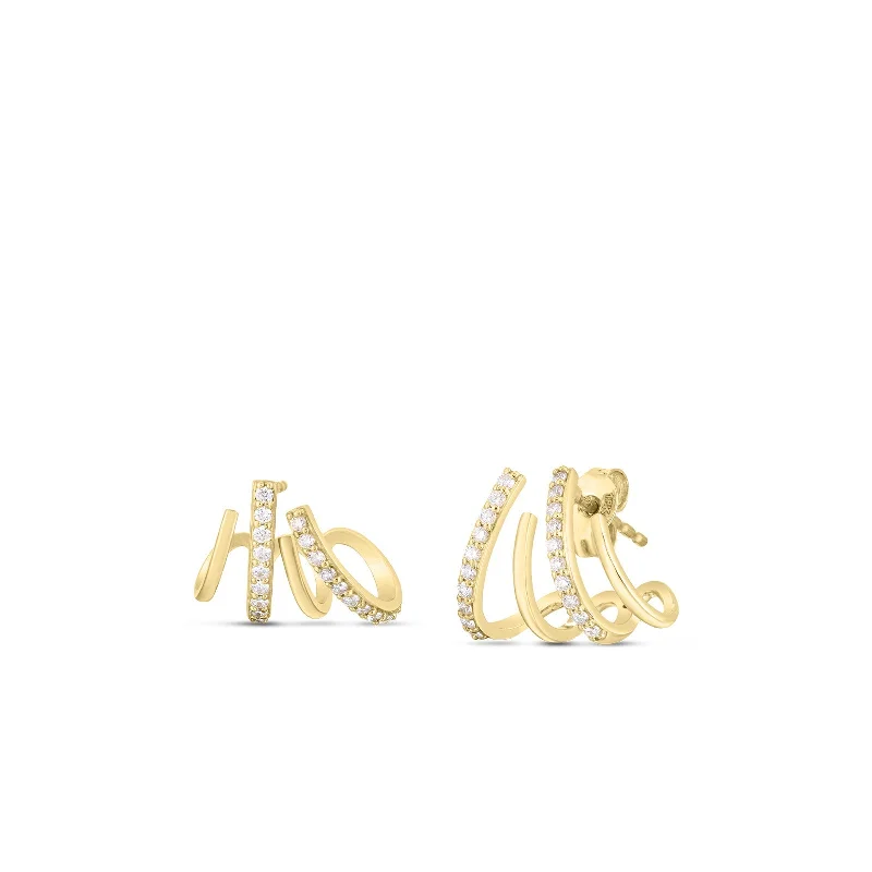 18K Yellow Gold Classic Diamond Climber Earrings