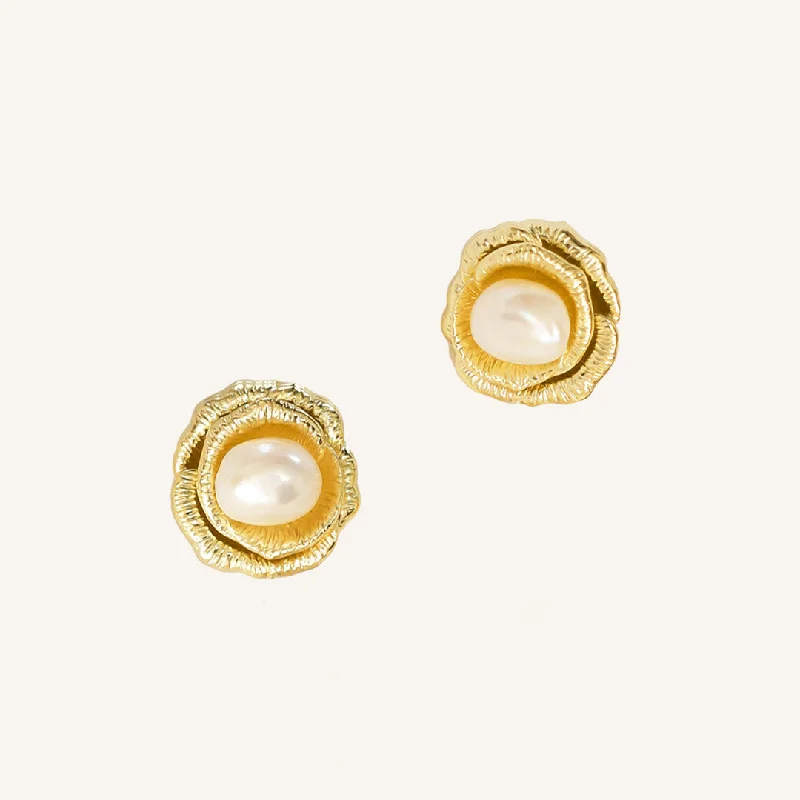 Rosebud Pearl Studs