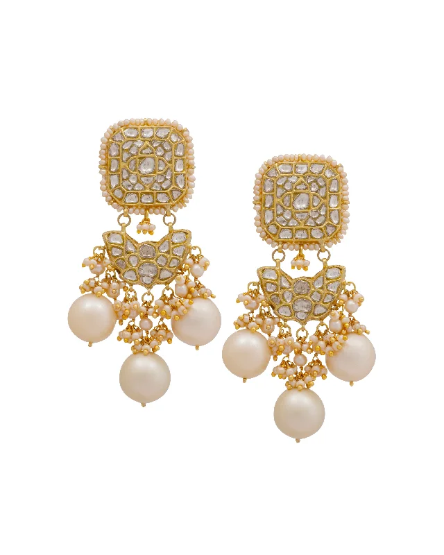 Rukshana Polki Long Earrings