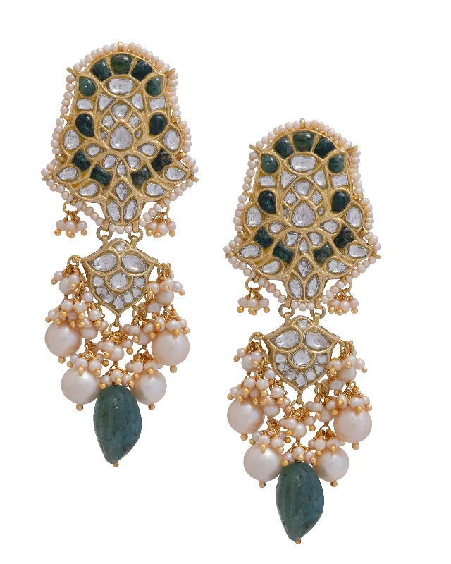 Shivi Polki Long Earrings