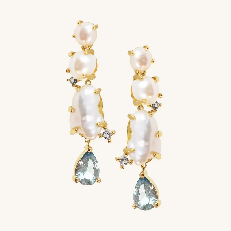 Something Blue Pearl Earrings