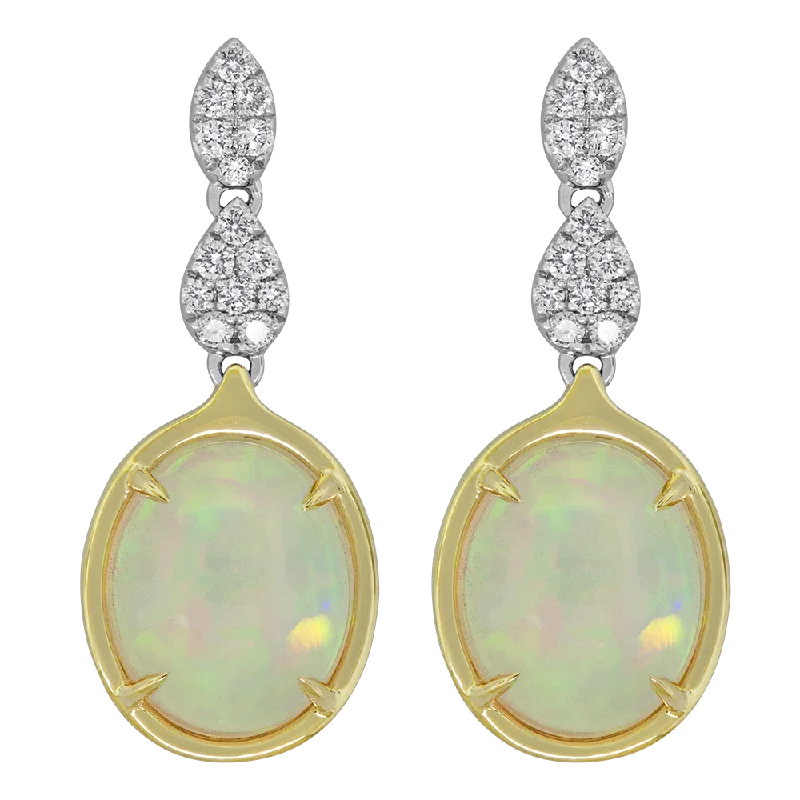 .27 CT DIAMOND 4.50 CT OPAL EARRING