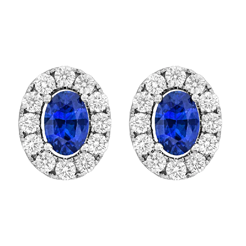 .60CT DIAMOND 1.20CT SAPPHIRE EARRING