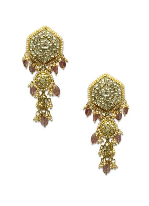 Suhala Polki Long Earrings