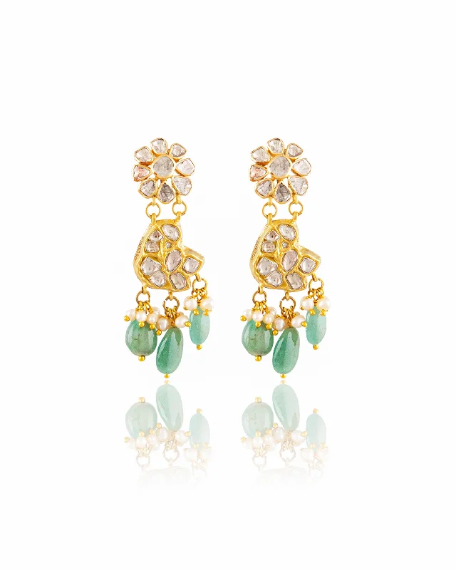 Tanvi Polki Long Earrings