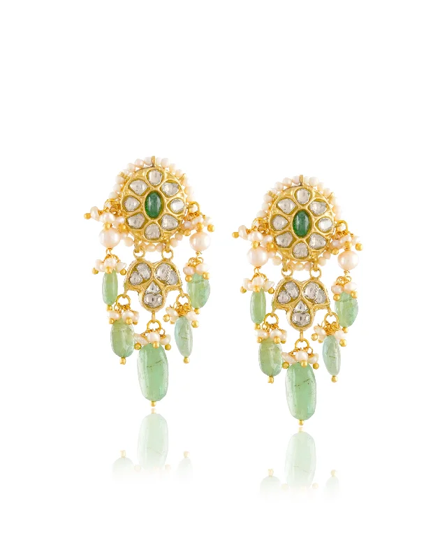 Trisha Polki Long Earrings