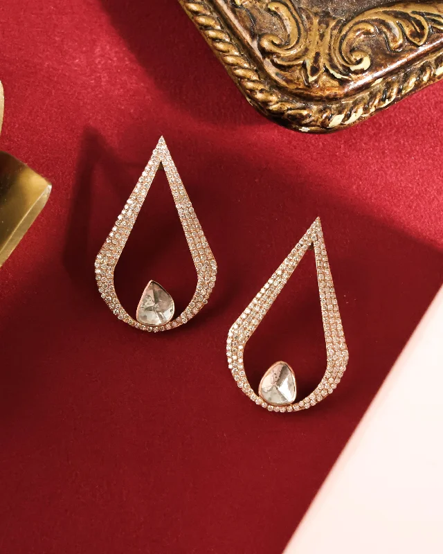 Zaira Polki And Diamond Long Earrings