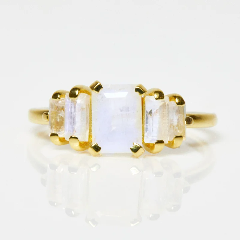 Moonstone Deco Ring