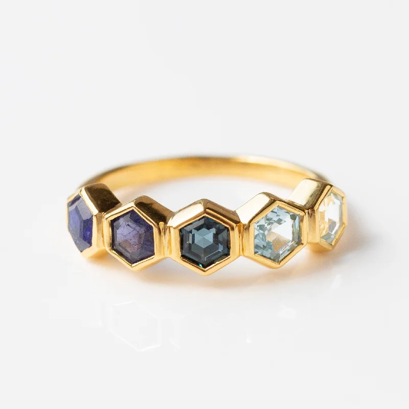 Stevie Ombre Hexagon Ring