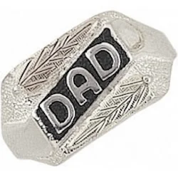 Black Hills Gold Antiqued Silver Dads Ring