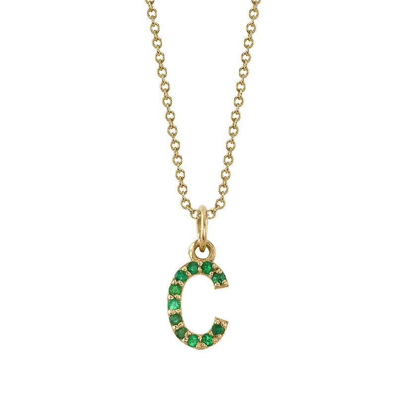 C Initial Birthstone Charm