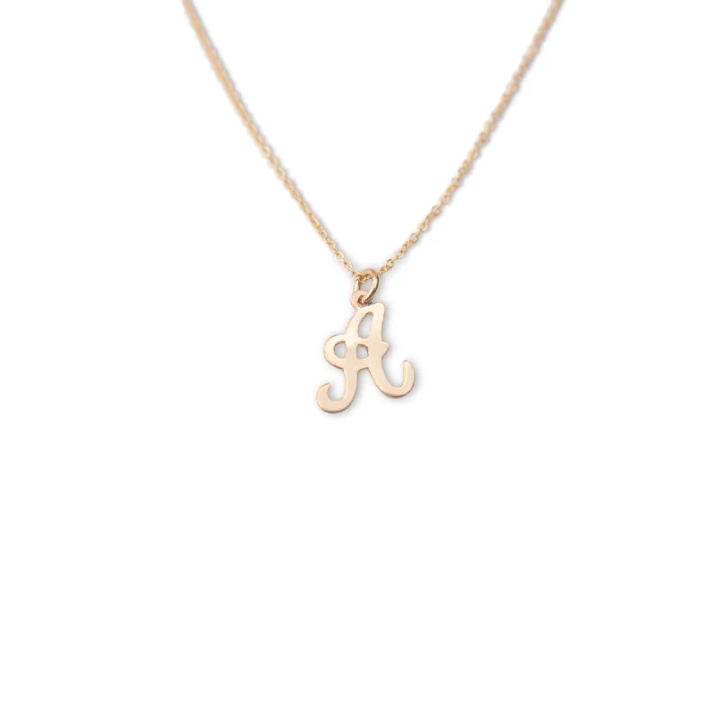 Gold Script Letter Necklace