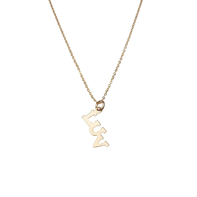 Gold Luv Charm Necklace