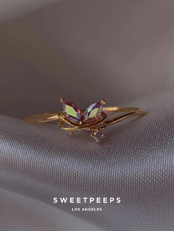 Leah Holo Butterfly Ring