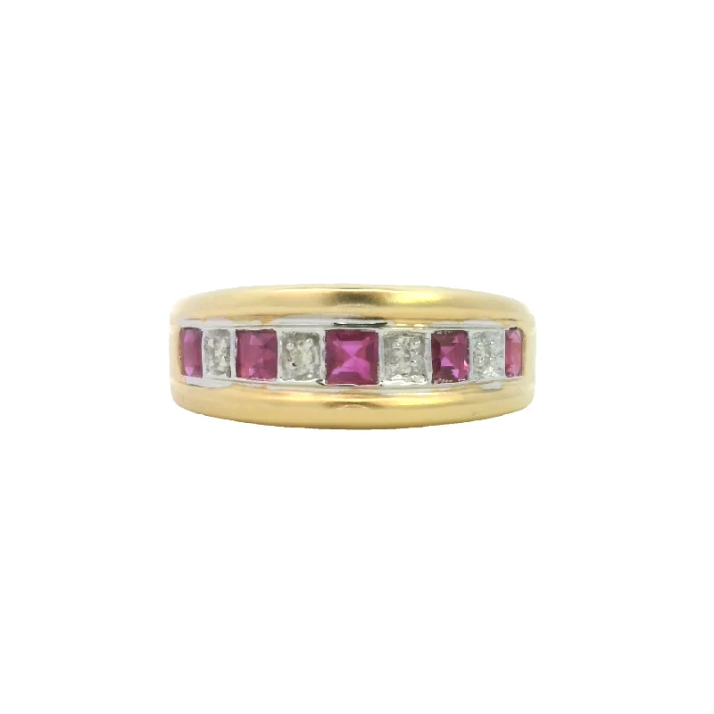 Yellow Gold Ruby and Diamond Ring