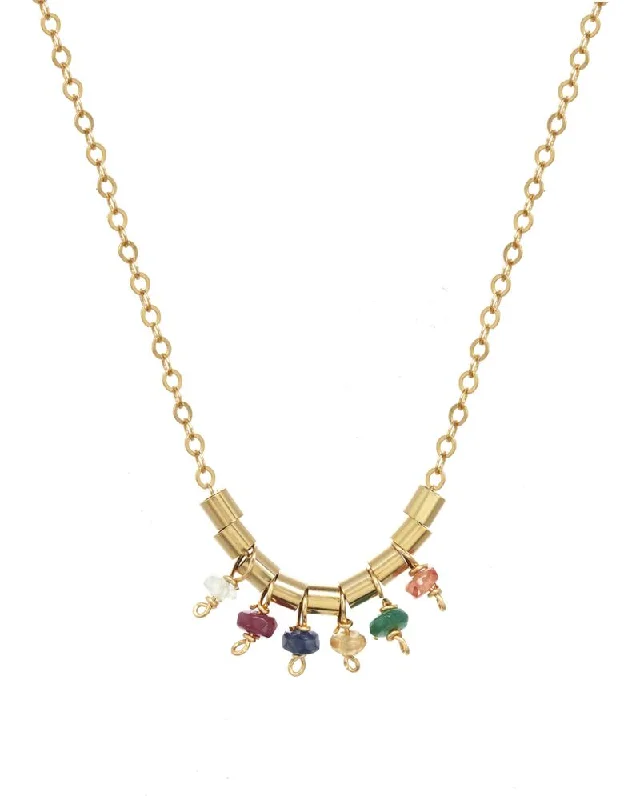 Gold-filled Multi Gem Necklace