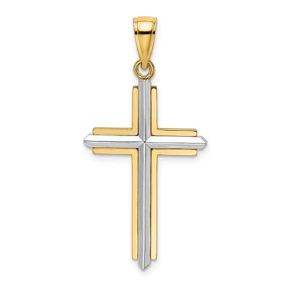 14k Gold Two-tone Cross