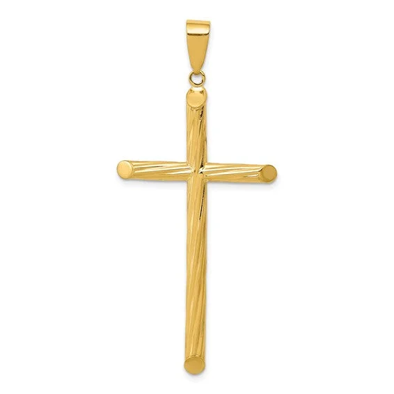 14KY Gold Textured Cross Pendant