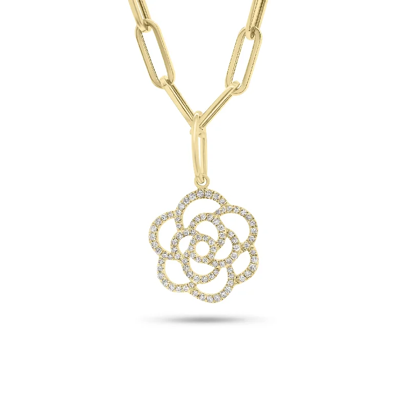 Diamond Rose Cutout Charm