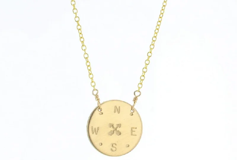 Gold-filled Compass Disc Necklace - available on special order