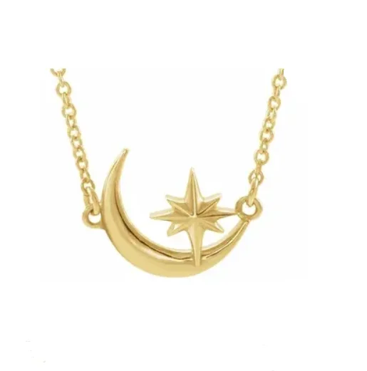 Crescent Moon & Star Necklace - available on special order