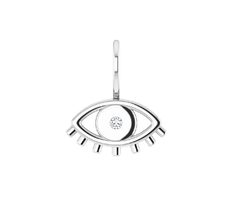 Sterling Silver Diamond Evil Eye Charm/Pendant