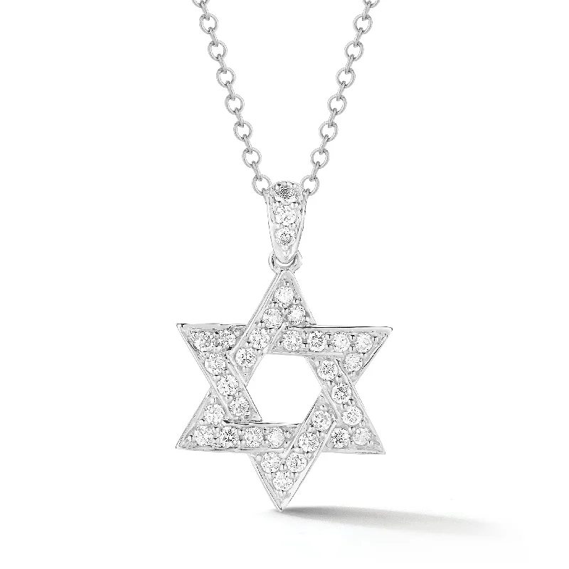 Diamond Star of David Pendant with Diamond Bail