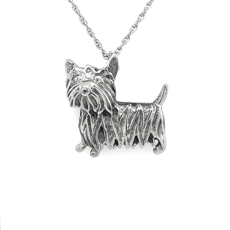 Estate Sterling Silver Scottie Dog Necklace