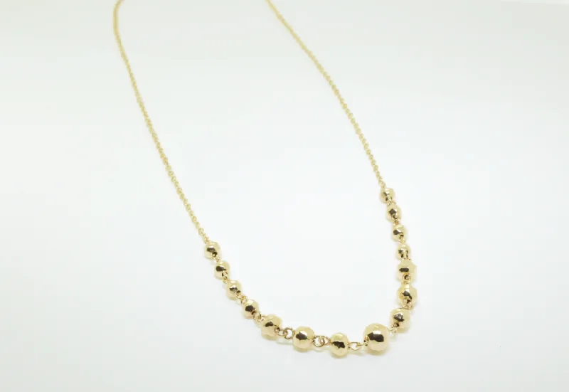 Faceted Gold Bead Necklace