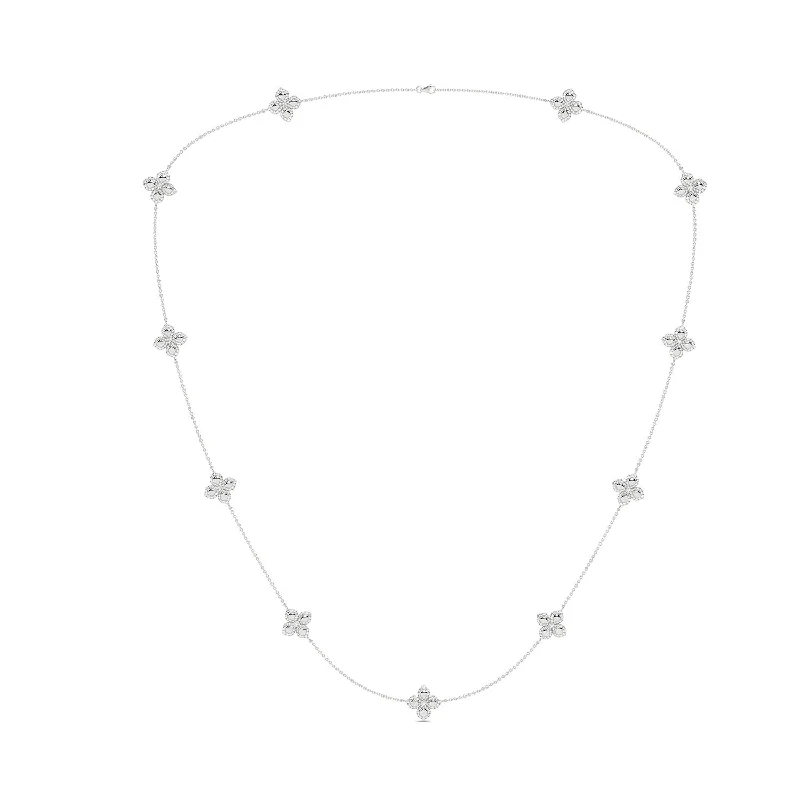 La Fleur Petite Diamond Contour Stationed Necklace