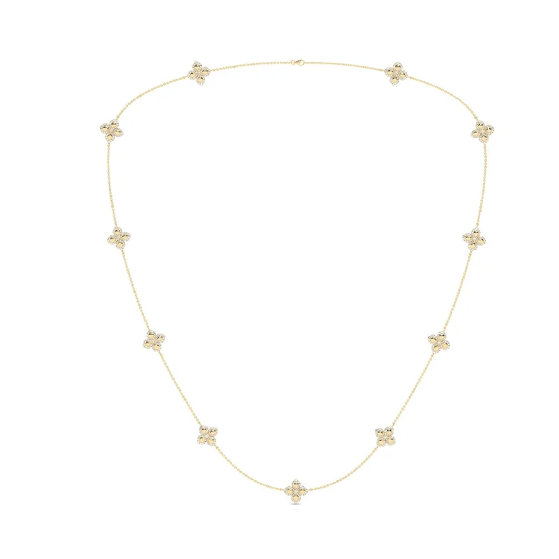 La Fleur Petite Diamond Contour Stationed Necklace