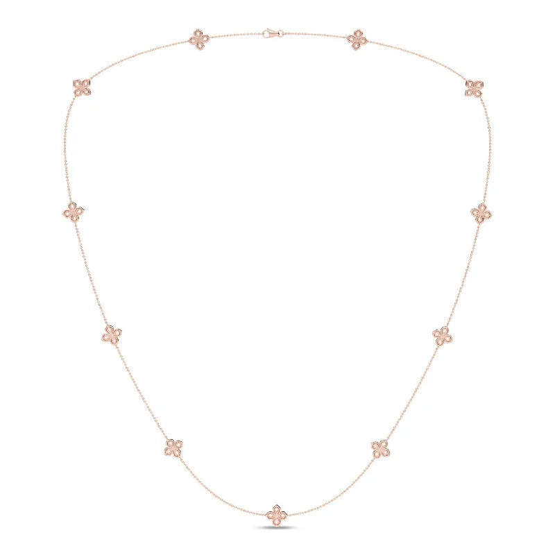 La Fleur Petite Diamond Silhouette Stationed Necklace