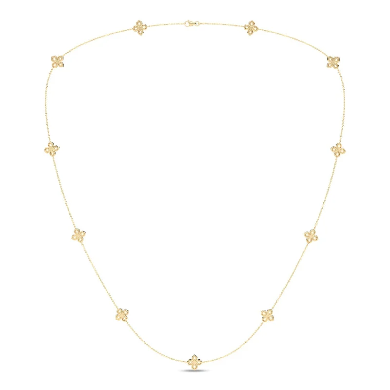 La Fleur Petite Diamond Silhouette Stationed Necklace